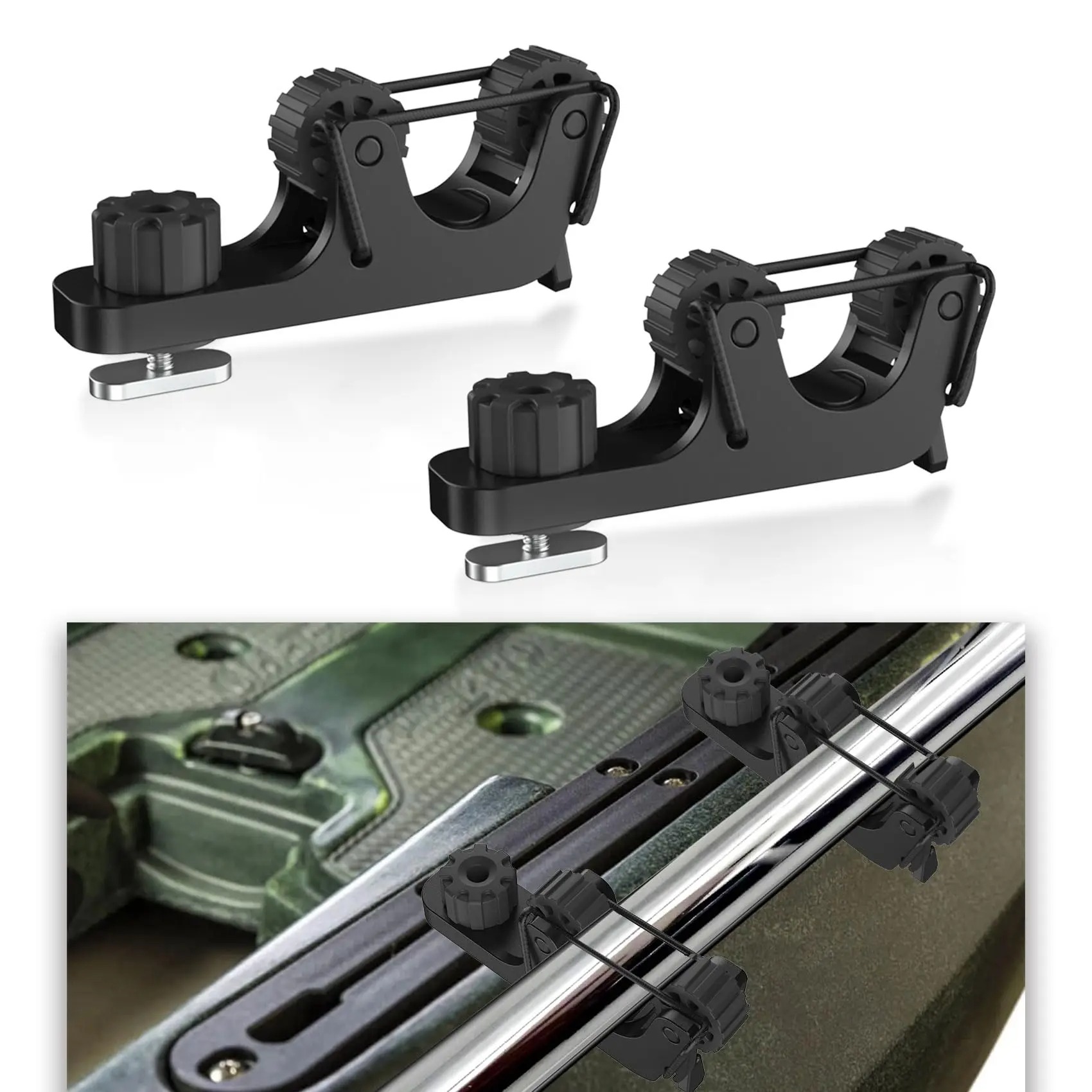 Fishing Kayak Crate - Kajak-Paddelhalterung für Schiene, Paddelclip für Standard-Ruder,