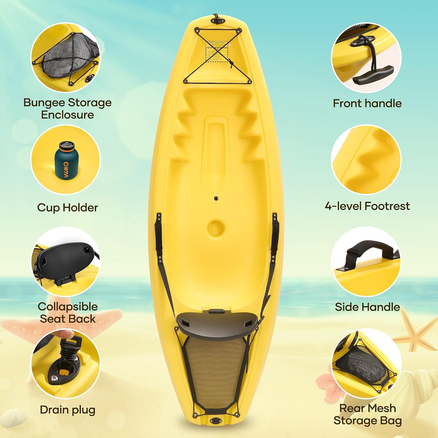 Kajak mit Paddel 6,5 FT Freize – Fishing Kayak Sit In Bewertung und Preis